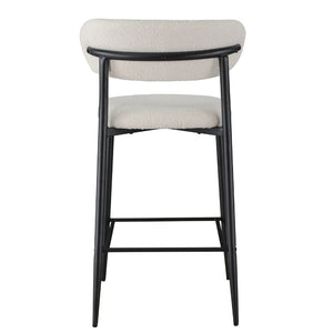 Clement Boucle Fabric Kitchen Bar Stool in Off-White