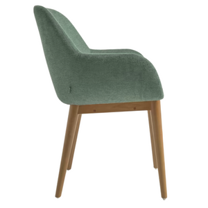 Markus Chenille Fabric Dining Chair in Dark Ash/Green
