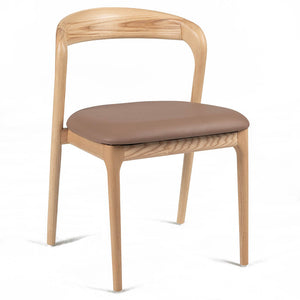 Amara Leatherette Dining Chair in Natural/Tan