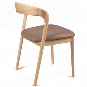 Amara Leatherette Dining Chair in Natural/Tan