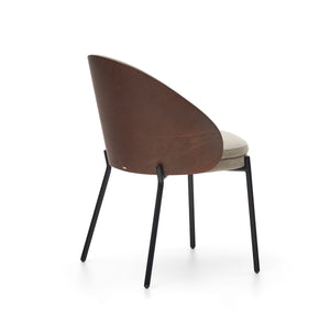 Soren Fabric Dining Chair in Walnut/Light Brown