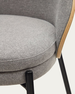 Soren Fabric Dining Chair in Oak/Light Grey