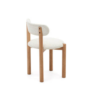 Cleo Boucle Fabric Dining Chair in Oak/White