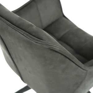 April Microsuede Swivel Dining Chair in Grey