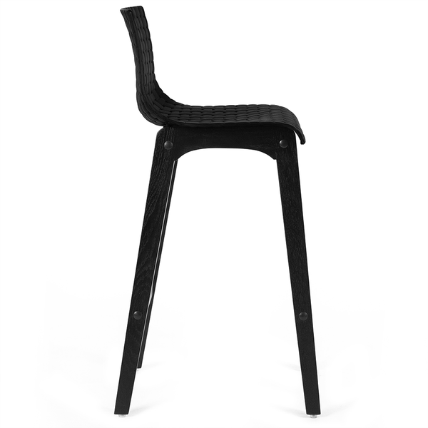 Byron Solid Oak Bar Stool in Black/Black Acrylic Marc & Main