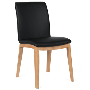 Delta Leather Dining Chair in Black