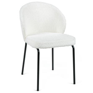 Edwin Boucle Fabric Dining Chair in Off-White