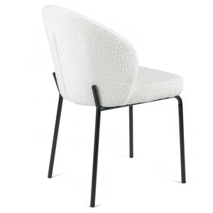 Edwin Boucle Fabric Dining Chair in Off-White