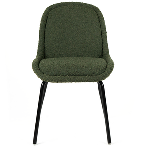 Emmett Boucle Fabric Dining Chair in Dark Green