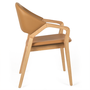 Marina Leatherette Dining Chair in Tan