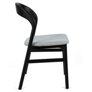 Roland Fabric Dining Chair in Black/Grey