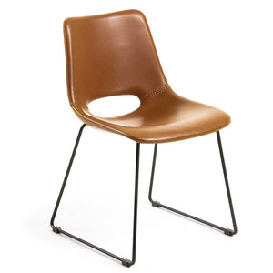 Kye Leatherette Dining Chair in Rust