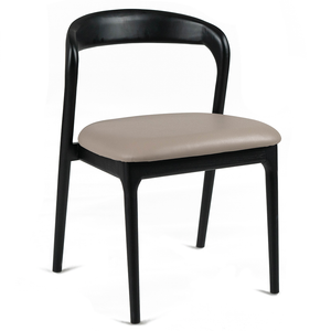 Amara Leatherette Dining Chair in Black/Light Grey