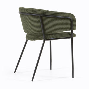 Leah Corduroy Dining Chair in Green