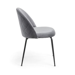 Marcel Velvet Dining Chair in Black/Grey