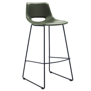 Kye 65cm Leatherette Kitchen Bar Stool in Green