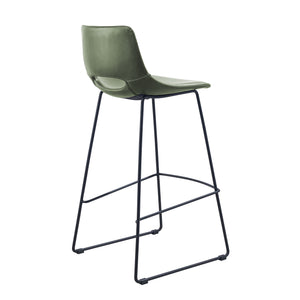 Kye 65cm Leatherette Kitchen Bar Stool in Green