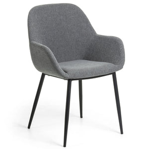 Markus Fabric Dining Chair in Dark Grey