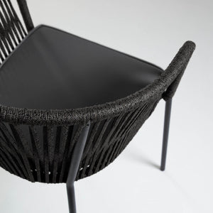 Jonas Rope Dining Chair in Dark Grey