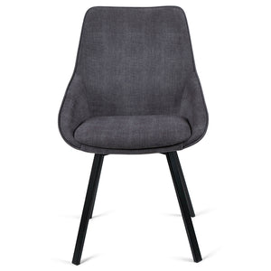 Porter Corduroy Dining Chair in Dark Grey
