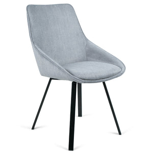 Porter Corduroy Dining Chair in Light Grey