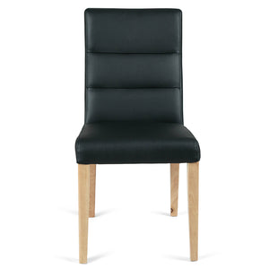 Desmond Leather Dining Chair in Oak/Black