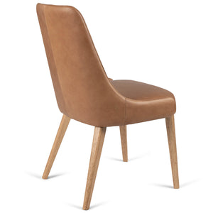 Logan Leather Dining Chair in Tan