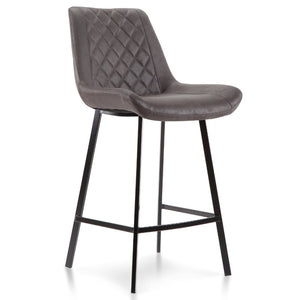 Kace Suede Kitchen Bar Stool in Charcoal