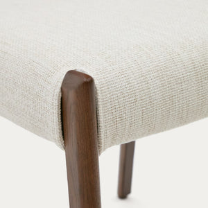 Kira Fabric Dining Chair in Walnut/Beige