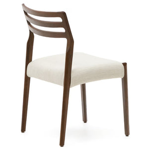 Kira Fabric Dining Chair in Walnut/Beige