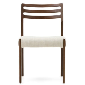 Kira Fabric Dining Chair in Walnut/Beige