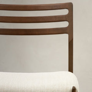 Kira Fabric Dining Chair in Walnut/Beige