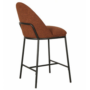 Carter Boucle Fabric Kitchen Bar Stool in Terracotta