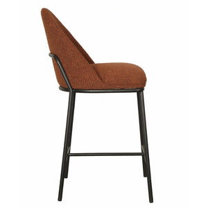 Carter Boucle Fabric Kitchen Bar Stool in Terracotta