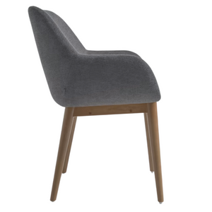 Markus Chenille Fabric Dining Chair in Dark Ash/Dark Grey