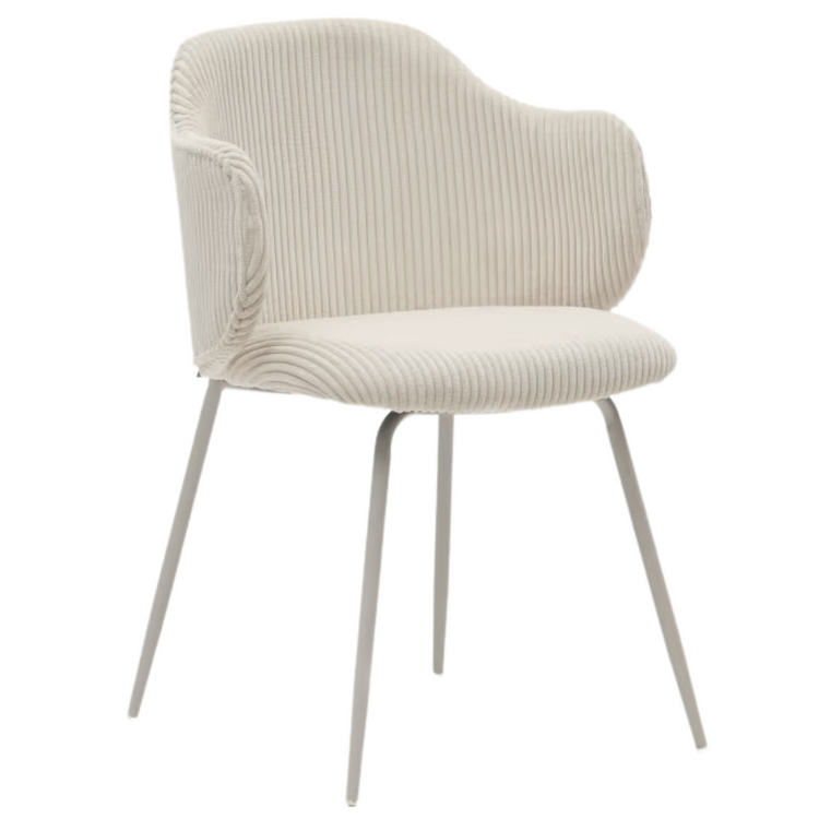 Kelly Corduroy Dining Chair in Beige