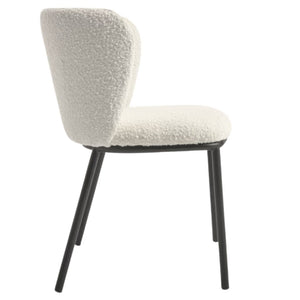 Harper Boucle Fabric Dining Chair in White