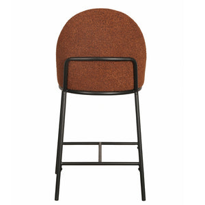Carter Boucle Fabric Kitchen Bar Stool in Terracotta