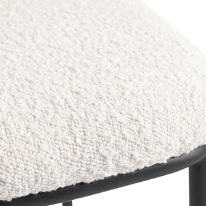 Harper Boucle Fabric Dining Chair in White