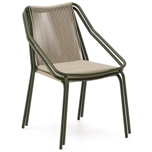 Edwin Rope Dining Chair in Green/Beige - Marc & Main