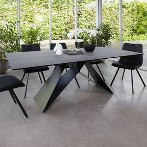 Luna 210cm Fixed Dining Table in Shadow Grey