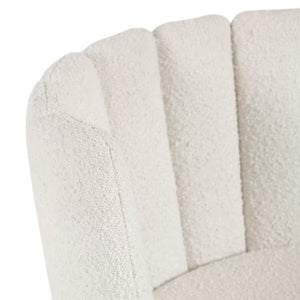 Josie Boucle Fabric Dining Chair in White