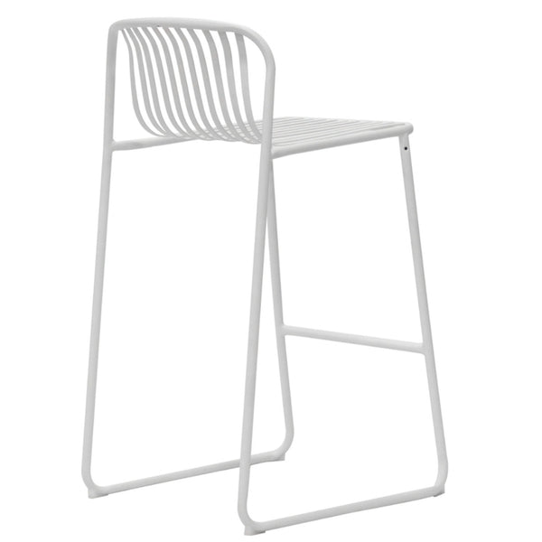 Amos 75cm Steel Bar Stool in White - Marc & Main