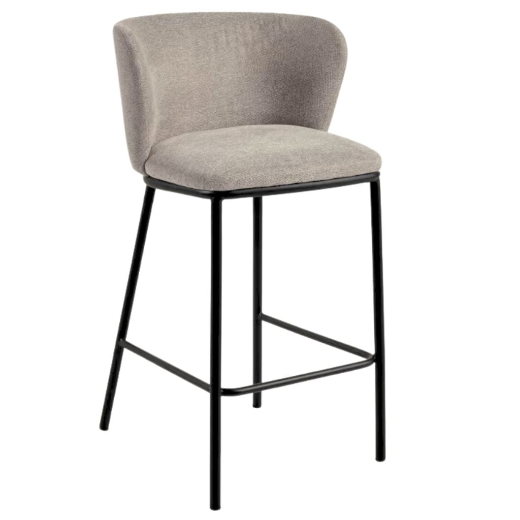Harper 65cm Fabric Kitchen Bar Stool in Brown Marc Main