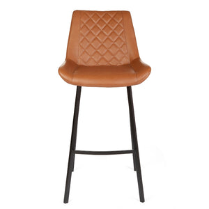 Kace Leatherette Kitchen Bar Stool in Rust