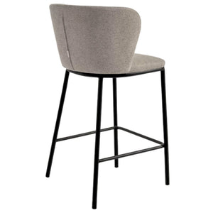 Harper 65cm Fabric Kitchen Bar Stool in Brown