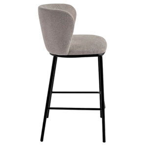 Harper 65cm Fabric Kitchen Bar Stool in Brown