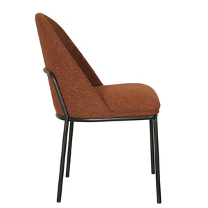 Carter Boucle Fabric Dining Chair in Terracotta