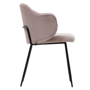 Kelly Corduroy Dining Chair in Pink