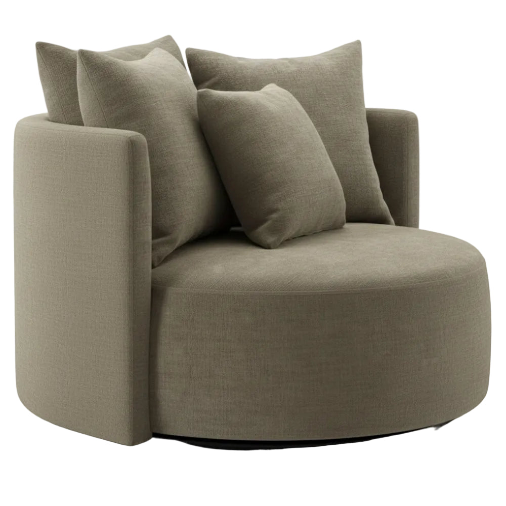 Bastian Fabric Swivel Occasional Chair in Green